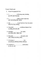 English Worksheet: Present simple quiz