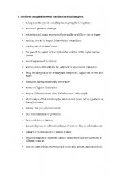 English Worksheet: Definitions