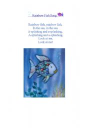 English Worksheet: Rainbow fish song
