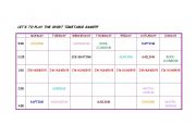 English worksheet: Asking questions about this timetable, In pair work