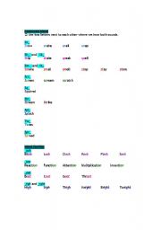 English Worksheet: blending sound