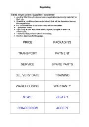 English Worksheet: Negotiating