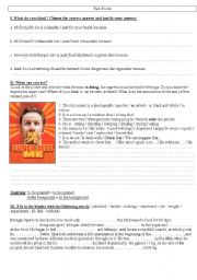 English Worksheet: fast foods