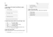 English worksheet: TEST: Past Simple