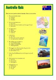 English Worksheet: Australia Quiz