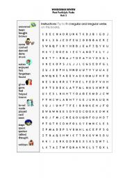 Wordsearch-Verbs in Past Participle