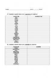 English worksheet: Superlative and adverbs