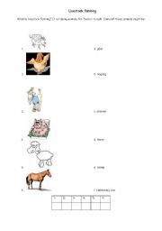 English worksheet: Livestock farming