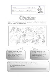 English Worksheet: Giving directions