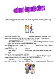 English Worksheet: -ed and -ing adjectives