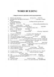 English Worksheet: word building