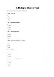 English worksheet: Placement Test