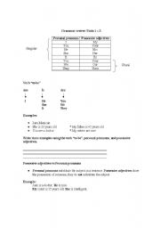 English worksheet: Grammar review