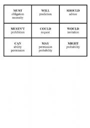 English worksheet: Modal Verbs