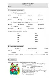 English Worksheet: Diagnostic Test