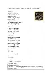 English Worksheet: Happy Xmas, War is Over-John Lennon GAPFILL