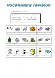 English worksheet: Vocabulary revision