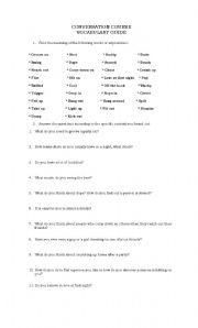 English Worksheet: Conversation Course