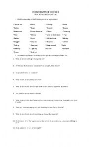 English worksheet: Conversation Course