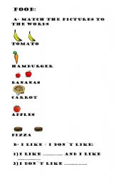 English Worksheet: Food