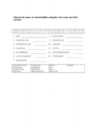 English worksheet: School Facilities