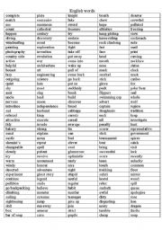 English worksheet: English words 6. class