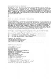 English worksheet: READ AND COMPLETE THE SENTENCES