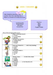 English Worksheet: likes and dislikes