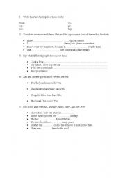 English Worksheet: Present perfect