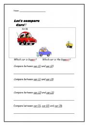 English worksheet: Comparing by adding er -est