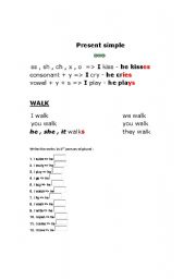English worksheet: Adding s in Present Simple
