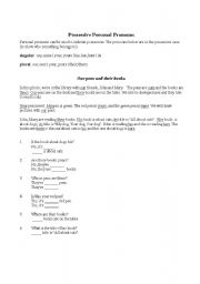 English worksheet: Personal Pronouns Exercise