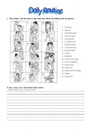 English Worksheet: Daily Routine