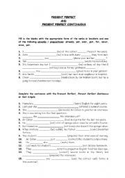 Present Perfect and Present Perfect Continuous