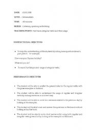 English worksheet: Lesson Plan