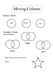 English worksheet: Mixing Colours