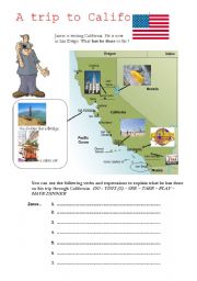 English Worksheet: A trip to California