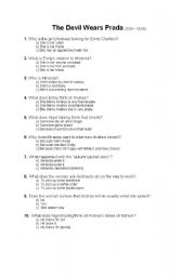 English Worksheet: FILM CLIP Devil wears Prada