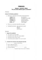 English Worksheet: Friends - Episode 1 Series 2