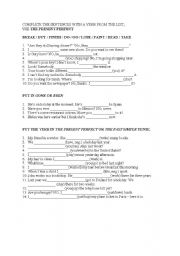 English Worksheet: Present Perfect Exercises