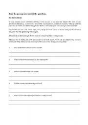 English Worksheets Read The Story And Answer Following