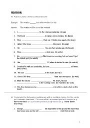 English Worksheet: revision of tenses