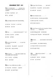 English Worksheet: Grammar test 01