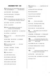 English Worksheet: Grammar test 03   with answer keys