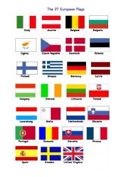 English Worksheet: 27 flags for europe