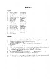 English worksheet: Shopping