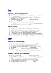 English worksheet: Tenses, Passive, Conditionals