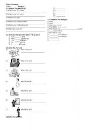 English Worksheet: EASY QUIZ 5