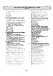 English Worksheet: placement test