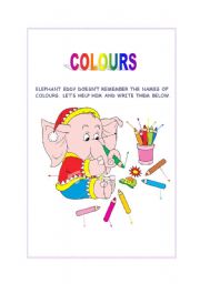 English Worksheet: COLOURS